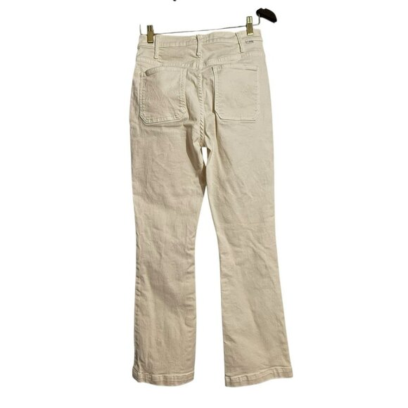 Mother Jeans Bootcut Wide Flared Pants Women Size 28 High Rise Cream Boho Retro - Picture 2 of 12